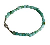 LKBEADS Bracelet à maillons en émeraude naturelle 6x2 mm, forme de pièce, taille lisse, couleur bleue, 19 cm (7,5 pouces), bracelet empilable, bijou fait main |LK_SLNK_00250