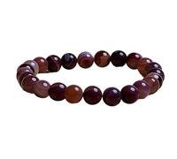 LKBEADS Bracelet élastique en agate naturelle du Botswana, 8 mm, forme ronde, taille lisse, couleur rouge, bijou fait main | Bracelet de guérison | Bracelet énergétique extensible | LK_WOSB_00051_8