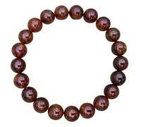 LKBEADS Bracelet élastique en grenat naturel 8 mm | Pierre ronde à taille lisse | Pierre rouge | Bracelet énergétique extensible | Bracelet de guérison | Bijou fait main | LK_WOSB_00805_8
