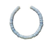 LKBEADS Bracelet en agate dentelle bleue naturelle, pierre précieuse de 6 x 3 mm, forme de pneu, taille facettée, couleur bleue, bracelet empilable de 18 cm (7 pouces), bijou fait main |LK_SLNK_00286