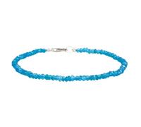 LKBEADS Bracelet en apatite bleu néon, perles à facettes de 3 mm, forme rondelle, fermoir plaqué argent, 17,8 cm, pour hommes et femmes | LK_STACK_05147