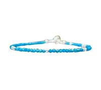 LKBEADS Bracelet en apatite bleu néon, perles rondes à facettes de 2 à 2,5 mm, fermoir plaqué argent de 17,8 cm, pour hommes et femmes | LK_STACK_05160