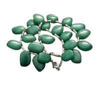 LKBEADS Bracelet en béryl naturel, pierre à maillons en forme de mangue, taille lisse, couleur verte, 16 x 12 mm, bracelet empilable de 18 cm (7 pouces), bijou fait main |LK_SLNK_00195