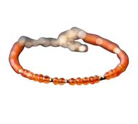 LKBEADS Bracelet en cornaline ronde de 3 mm, perles à facettes, fermoir plaqué or réglable de 17,8 cm, pour hommes et femmes | LK_STACK_01861