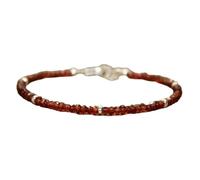 LKBEADS Bracelet en grenat de 3 à 3,5 mm, perles facettées, forme rondelle, fermoir plaqué argent réglable de 17,8 cm, pour hommes et femmes | LK_STACK_03121