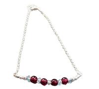 LKBEADS Bracelet en grenat et apatite, perles rondes et rondelles de 2 à 4 mm, à facettes, fermoir plaqué argent de 17,8 cm, pour hommes et femmes | LK_STACK_07627