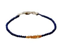 LKBEADS Bracelet en lapis-lazuli et grenat, perles facettées de 3 à 3,5 mm, taille ronde, fermoir plaqué argent réglable de 17,8 cm, pour hommes et femmes | LK_STACK_08071