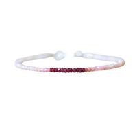 LKBEADS Bracelet en opale rose et rubis, perles à facettes de 2 à 2,5 mm, forme rondelle, fermoir plaqué argent, 17,8 cm, pour hommes et femmes | LK_STACK_08378