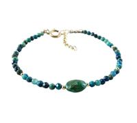 LKBEADS Bracelet en perles de chrysocolle rondes à facettes de 3 à 3,5 mm, fermoir réglable plaqué or rose de 17,8 cm, pour hommes et femmes | LK_STACK_02014