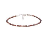 LKBEADS Bracelet en pierre de lune chocolat, perles rondes de 3 mm, coupe lisse, fermoir plaqué argent réglable de 17,8 cm, pour hommes et femmes | LK_STACK_01939
