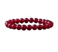 LKBEADS Bracelet en quartz cornaline rouge de 8 mm, pierre ronde à facettes lisses, 18 cm, couleur rouge, bijou artisanal tendance, cadeau pour hommes et femmes | 42BRC_LK_0025