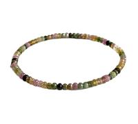 LKBEADS Bracelet en tourmaline naturelle 4x4mm, pierres précieuses à facettes multicolores, taille rondelle, 18 cm, bijou fait main |LK_SLNK_00184