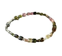 LKBEADS Bracelet en tourmaline naturelle 5x5mm, pierre précieuse multicolore à facettes, forme boîte, 19 cm (7,5 pouces), bracelet empilable, bijou fait main |LK_SLNK_00393
