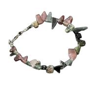 LKBEADS Bracelet en tourmaline naturelle, pierres précieuses de 16 x 3 mm, forme éclatée, pierres multicolores brutes et taillées, bracelet empilable de 18 cm, bijou fait main |LK_SLNK_00377