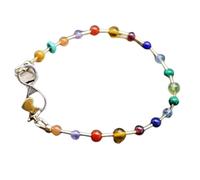 LKBEADS Bracelet multi-pierres précieuses de 3,5 mm, perles rondes à coupe lisse, fermoir plaqué argent réglable de 17,8 cm, pour hommes et femmes | LK_STACK_04891