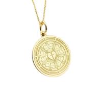 LKBEADS Collier argent sterling 925 28 mm Chaîne 45 cm Pendentif délicat forme rose religieuse Luther Breloque disque la Réforme protestante Bijoux luthériens Plaqué or | LKRPG_0742