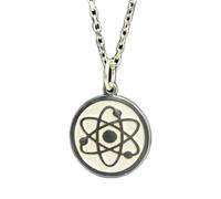 LKBEADS Collier atome en argent sterling 925 | Pendentif | avec chaîne de 45 cm. Taille : 24 mm | Breloque scientifique, chimiste, plaqué argent, unisexe | LKRPS_00293