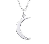 LKBEADS Collier avec petit croissant de lune.moon |LK_NLC_02711 | plated round wildlife forest engraved disc charm with 18 inch cable chain polished finish 22 to 26 mm 1.5