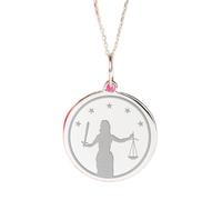 LKBEADS Collier Balance de la Justice en argent sterling 925 | Remise de diplôme en droit | Avec chaîne de 45 cm. Taille : 24 mm | Bijou unisexe fait main, délicat et plaqué argent | LKRPS_00231