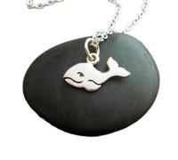LKBEADS Collier baleine en argent sterling 925, pendentif petit animal, esprit marin, marsouin, bijou de plage, charme nature, cadeau | Chaîne de 45 cm | Plaqué argent | LK_PNK_03074