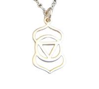 LKBEADS Collier chakra du troisième œil en argent sterling 925, petit pendentif yoga, bijou simple, zen, délicat, pour tous les jours | avec chaîne de 45 cm | plaqué argent | L_PN_0543