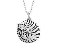 LKBEADS Collier chaton petit modèle enroulé sur lui-même |LK_NLC_02598 | gold plated 22mm round moon goddess medallion pendant with 18 inch cable chain archer wolf symbol