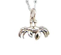 LKBEADS Collier crabe en argent sterling 925, symbole du zodiaque Cancer, petit pendentif marin, breloque de vie aquatique, bijoux animaux marins | avec chaîne de 45 cm | plaqué argent | L_PN_0564