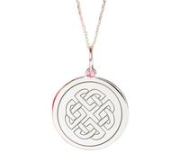 LKBEADS Collier Dara nœud celtique en argent sterling 925 | Breloque délicate | Chaîne de 45,7 cm (18 pouces) | Taille du pendentif : 24 mm | Bijou unisexe fait main plaqué argent | LK_PNK_02343
