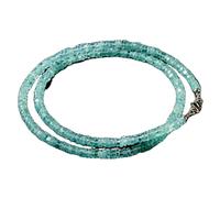 LKBEADS Collier de perles d'apatite naturelle en forme de pneu, couleur bleu turquoise, 5 mm | Collier de 45,7 cm (18 pouces) fait main, perles de cristal aux vertus curatives | LKSLF_NCK_00040