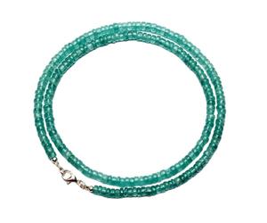 LKBEADS Collier de perles d'apatite naturelle, forme rondelle, couleur bleu turquoise, accessoire de cou, 5 mm | Collier de 43 cm, fait main, perles de cristal aux vertus curatives | LKSLF_NCK_00212