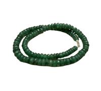 LKBEADS Collier de perles de jade émeraude naturelle, forme rondelle, couleur verte, accessoire de cou, 6-12 mm | Collier de 43 cm fait main, perles de cristal aux vertus curatives | LKSLF_NCK_00403