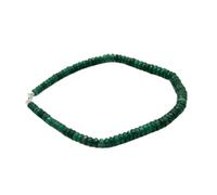 LKBEADS Collier de perles de jade émeraude naturelle, forme rondelle, couleur verte, accessoire de cou, 7-12 mm | Collier de 43 cm fait main, perles de cristal aux vertus curatives | LKSLF_NCK_00520