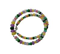 LKBEADS Collier de perles de pierres précieuses naturelles multicolores en forme de citrouille, accessoire de cou 4-10 mm | Collier de 43 cm fait main avec | LKSLF_NCK_00390