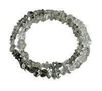 LKBEADS Collier de perles de quartz diamant naturel en forme de pépite, couleur transparente, accessoire de cou 7-10 mm | Collier de 45 cm fait main, perles de cristal de guérison | LKSLF_NCK_00285