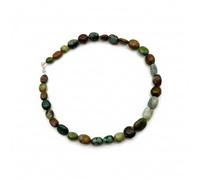 LKBEADS Collier de perles de turquoise naturelle africaine, forme roulée, couleur verte, accessoire de cou, 10-17 x 20 mm | Collier de 53 cm (21 pouces) fait main, | LKSLF_NCK_00528