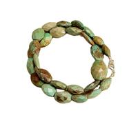 LKBEADS Collier de perles de turquoise naturelle d'Arizona, forme ovale, couleur verte, accessoire de cou 10x13-17x22mm | Collier de 45,7 cm fait main, | LKSLF_NCK_00316
