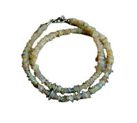 LKBEADS Collier de perles d'opale naturelle d'Éthiopie, forme pépite, couleur jaune feu, accessoire de cou 3-5 mm | Collier 45 cm, bijoux faits main en perles de cristal de guérison | LKSLF_NCK_00065