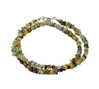 LKBEADS Collier de perles d'opale naturelle d'Éthiopie, forme pépite, couleur jaune feu, accessoire de cou 3-5 mm | Collier 43 cm fait main, perles de cristal aux vertus curatives | LKSLF_NCK_00105