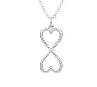 LKBEADS Collier double cœur infini en argent sterling 925 | LK_NLC_02824 | engraved round animal pendant with 18 inch cable chain nature wildlife jewelry meaningful gift