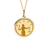 LKBEADS Collier en argent sterling 925 22-24 mm | Chaîne de 45 cm | Dame Justice | Pour remise de diplôme d'étudiant en droit | Bijoux plaqués or | L_02263