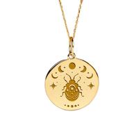 LKBEADS Collier en argent sterling 925 22-24 mm | Chaîne de 45 cm | Pendentif scarabée | Charm scarabée délicat | Bijoux plaqués or | L_02113