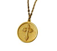 LKBEADS Collier en argent sterling 925 22 mm Chaîne 45 cm Croix orthodoxe - religieux minimaliste pour femmes chrétiennes foi et protection Plaqué or | LKRPG_001586