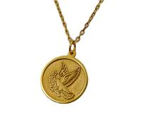 LKBEADS Collier en argent sterling 925 22 mm Chaîne 45 cm Pendentif colombe symbole paix Bijou à breloque oiseau Minimaliste pour femme Bijoux plaqués or | LKRPG_001646