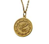 LKBEADS Collier en argent sterling 925 22 mm chaîne 45 cm pendentif hirondelle oiseau symbole d'espoir loyauté breloque minimaliste gravé bijoux plaqués or | LKRPG_001711