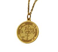 LKBEADS Collier en argent sterling 925 22 mm Chaîne 45 cm Pendentif protection du sceau l'archange Michel spirituels Pour elle ou lui Breloque ange plaqués or | LKRPG_001720