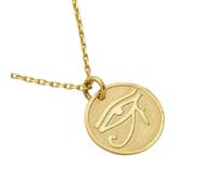 LKBEADS Collier en argent sterling 925 22 mm Chaîne 45 cm Pendentif Râ Charm protection délicat Pour maman Demir Uluer Plaqué or | LKRPG_001858