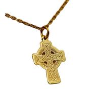 LKBEADS Collier en argent sterling 925 22 x 18 mm|Croix celtique - Bijou de foi irlandaise|Pendentif nœud|Spirituel et religieux|Breloque symbole du patrimoine|Bijou fait main plaqué or|LK_PNK_1883