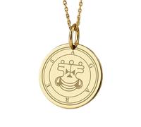 LKBEADS Collier en argent sterling 925 24 mm Chaîne 45 cm Bijou duc l'enfer, sceau Pendentif démon Ars Goetia Breloque des Enfers Aguares Amulette Talisman Plaqué or | LKRPG_0693