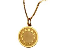 LKBEADS Collier en argent sterling 925 24 mm | chaîne 45 cm | lune | pendentif lune | bijou délicat avec breloque lune | croissant de lune | lune | anniversaire | bijoux plaqués or | L_01264