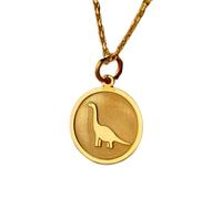 LKBEADS Collier en argent sterling 925, 24 mm | Chaîne de 45,7 cm | Pendentif dinosaure | Bijou du quotidien | Symbole de force | Anniversaire | Plaqué or | Fait main | LK_PNK_01253